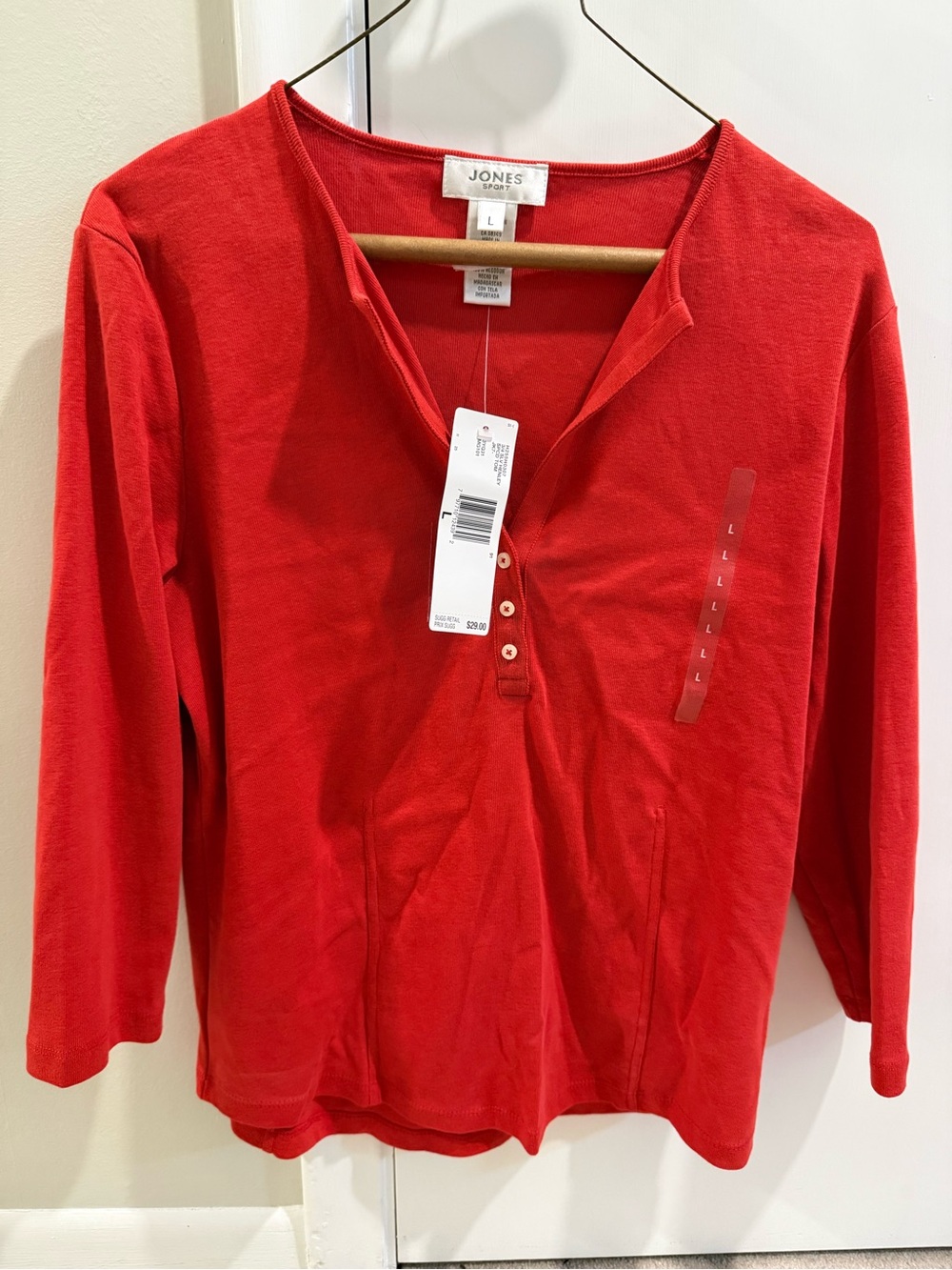 NWT Jones sport orange/red Long-Sleeve Top